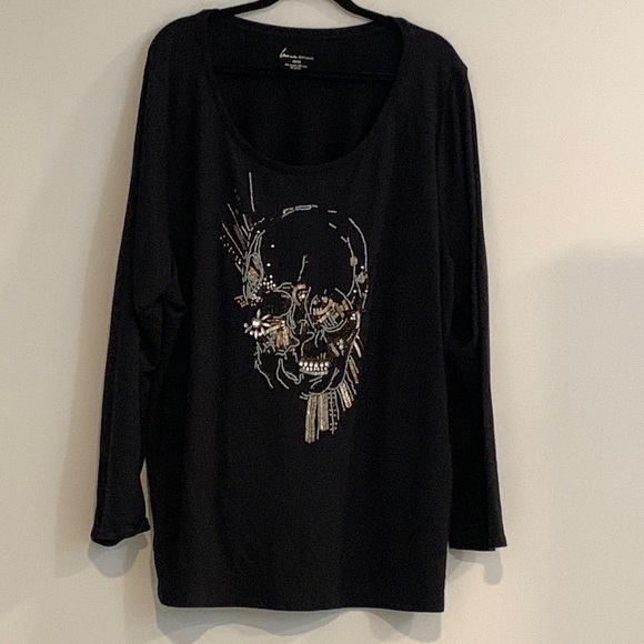 Beautiful Lane Bryant Sugar Skull beaded sweater women’s Sz 26/28 - Picture 4 of 7